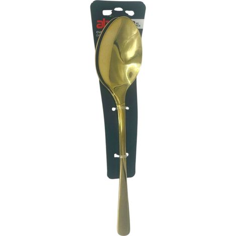Abert set 2 pz cucchiaio tavola Bean gold acciaio inox 18/c PVD oro lucido