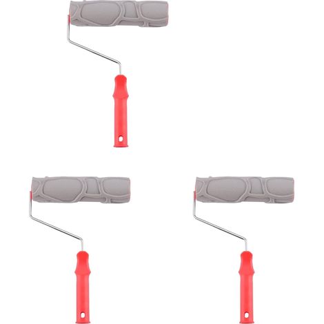 3X Pierre Texture en Caoutchouc en Relief Peinture Rouleau Brosse Outil à Main Intérieur et Extérieur Maison Chambre DIY DéCoration Murale Outil (1/5)