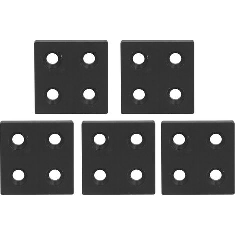 5Pcs Embouts en aluminium pour profilé 4040, plaques de couverture en alliage métallique, pièces linéaires à double rainure, noir (1/5)
