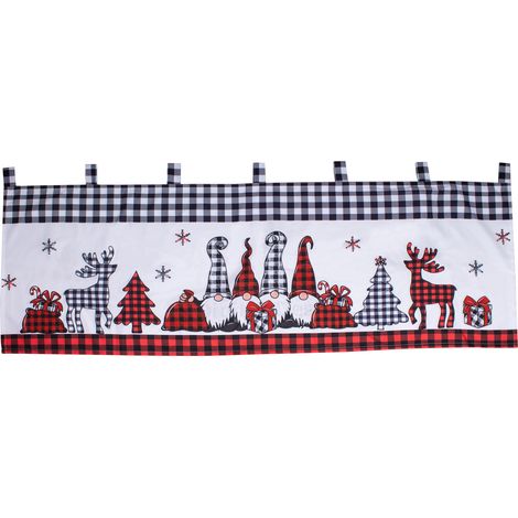 X-Mas Gardine mit LEDs-M042590-karriert