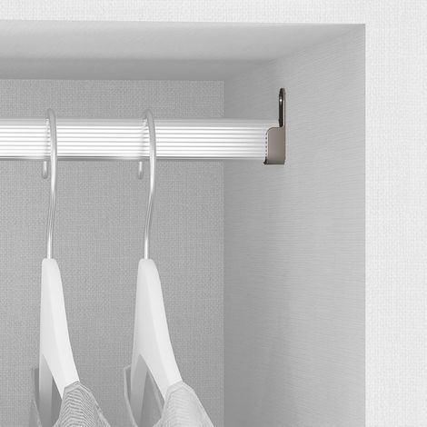 Supporto per asta appendiabiti da armadio, Zama, Nichelato, 50 pezzi 7062407 EMUCA