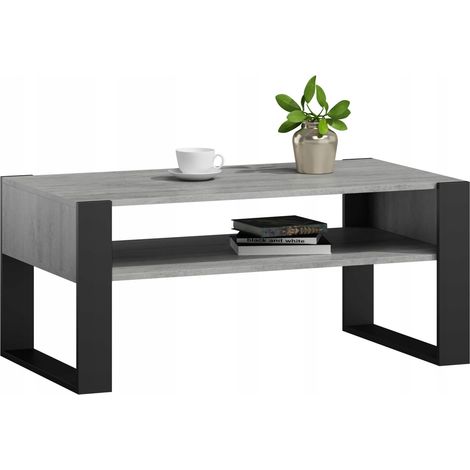KAJA Couchtisch im Loft-Retro-Stil, Beton-Schwarz