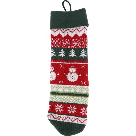 Chaussette Ornement Noël pour Enfants - Sac Cadeau Déco Maison Fête avec Corde Verte (1/5)