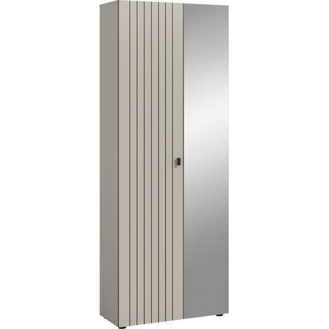 Station Kleiderschrank 1 Tür, 1 Spiegeltür Kaschmir Dekor.
