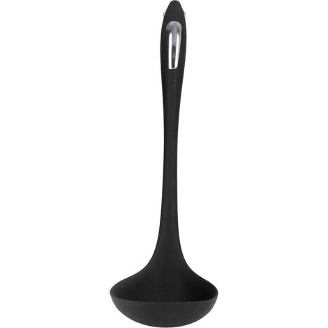 Cuillère à soupe silencieuse en silicone souple, saine et sûre, facile à nettoyer, gain de place dans la cuisine, ustensiles de cuisine noirs (1/5)