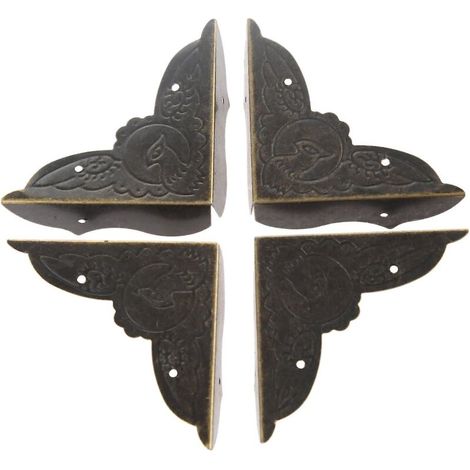 Dekorative Eckenschützer aus Metall für Schmuck, Weinkisten, Geschenkboxen und Holzkästen – 12er-Set (1/5)
