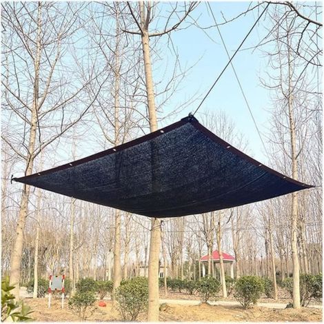 1 Toile d'ombrage, rectangle, 4x3m, polyéthylène, bords renforcés, trous tous les 1m, pour pergola, jardin, bleu (1/3)