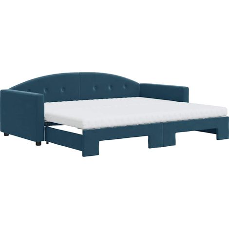 Maison Exclusive - Tagesbett Ausziehbar mit Matratzen Blau 90x200 (1/5)