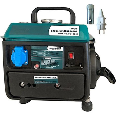 Gruppo Elettrogeno Generatore di Corrente 1200-1500W 2HP 2 Tempi Miscela (1/5)