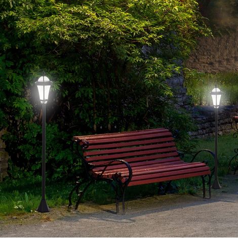 Lanterna solare da giardino LED IP44, Ø18,5 x H129 cm, nera, set da 2 HAVRYA (1/3)