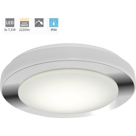 Plafoniera Moderna Led Carpi Acciaio Bianco 3 Luci Led Integrato 7,3W (1/5)