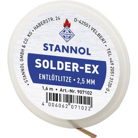 Stannol Treccia dissaldante rame 1,6 metri 2,5 mm