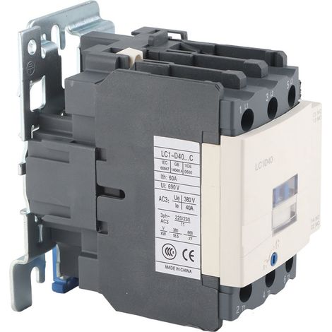LC1D40 Neuf Contacteur Électrique Alternatif 3 Pôles Bobine 50/60Hz 220V 40A (1/5)