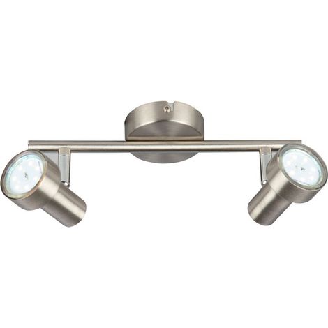 LED Deckenleuchte Spotleuchte 2xGU10 schwenkbar 3000K 12W Matt-Nickel Briloner