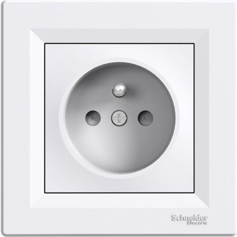 Prise simple 2P + T avec obturateurs 16A IP20 – Montage encastré – Raccordement à vis – ABS blanc pour intérieur - EPH2800221