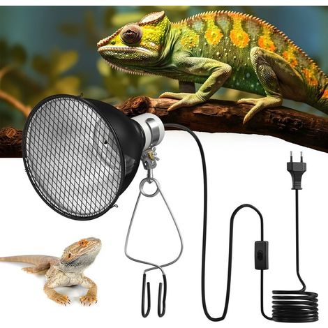 Lampe Chauffante Dôme Réflecteur 5 virgule 5 Pouces E27 160 W Lampe Chauffante Terrarium Support de Lampe à Réflecteur pour Ampoule UVA UVB passe 38 (1/4)