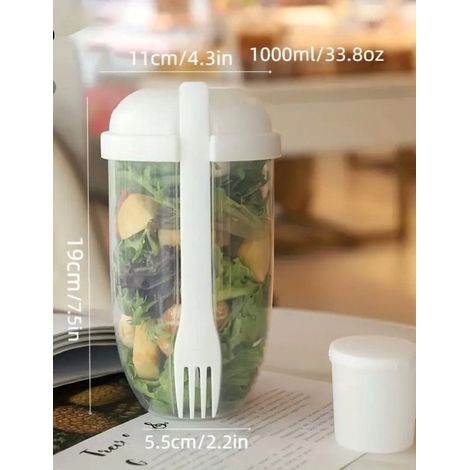 Couvercle pour saladier, saladier de fruits et légumes, porte-fourchettes, boîte à salade pour la maison, boîte à lunch portable, repas sains à emporter, Jo (1/4)
