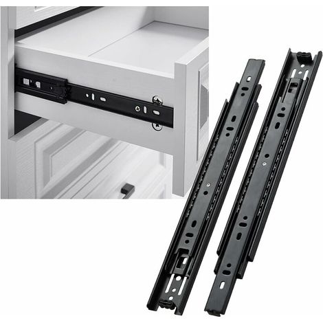royaluxe - Coulisse tiroir 350mm Glissières pour tiroirs à Extension Complète Glissières de tiroir à roulement à billes très résistantes capacité de charge 30 kg, 1 paire,, (1/4)