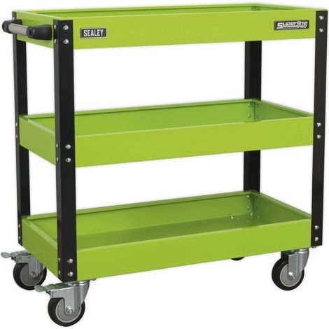 Sealey Workshop Trolley 3-Level Heavy-Duty - Hi-Vis Green CX110HV (1/5)