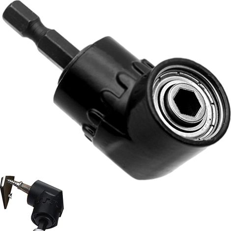 Adaptateur de fixation à clé coudée à 105° avec changement rapide 1/4" et porte-embout magnétique, foret d'angle avec tige hexagonale pour percer des espaces étroits (1/5)