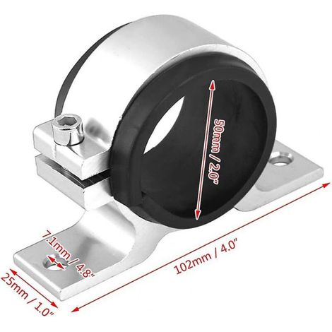 Support de montage de pompe à carburant en alliage d'aluminium de 50 mm, base de montage de filtre unique (argent) (1/3)
