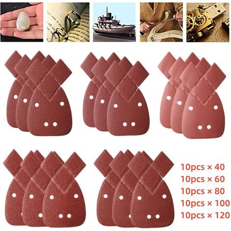 Hojas de lijado para lijadora de palma Black & Decker Mouse, grano 40, 60, 80100120