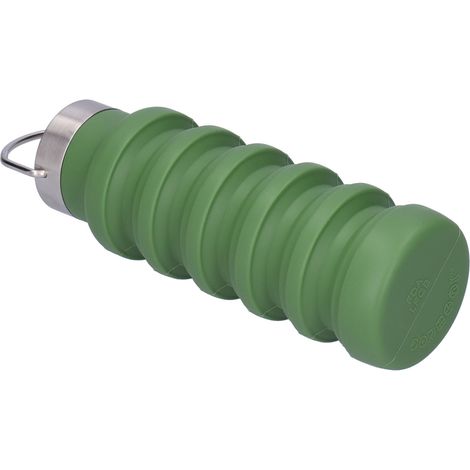 Bidon d'eau en silicone pliable 500ml avec couvercle en acier inoxydable pour randonnée et activités militaires (1/5)