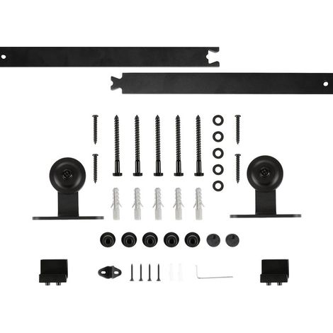 183cm Rail Suspendu de Porte Coulissante Forme en T Système de Voie Industriel Roue de Poulie (1/5)