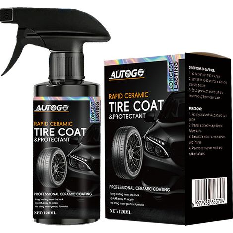 Spray de revêtement pour pneus automobiles AUTOGO - Hydrophobe, longue durée, anti-taches et nettoyant