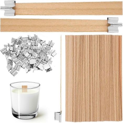 120 mèches en bois naturel pour la fabrication de bougies, pour cire de coco, idéales pour le bricolage, flamme longue durée (1/5)
