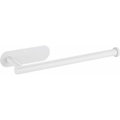 Porte-essuie-tout en acier inoxydable, sans perçage, pour cuisine et salle de bain, blanc (1/5)