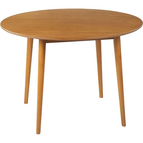Tavolo da pranzo legno chiaro 110 cm MDF caucciù retrò soggiorno sala da pranzo Radan