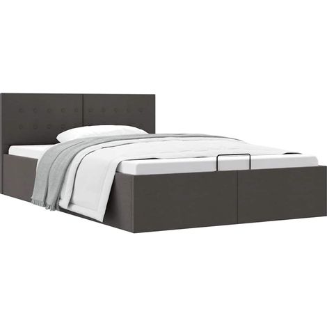 Maison Exclusive - Stauraumbett Hydraulisch Dunkelgrau Stoff 140×