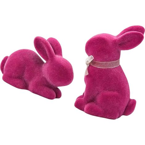 Set di 2 decorazioni a forma di coniglietto pasquale - Rosa