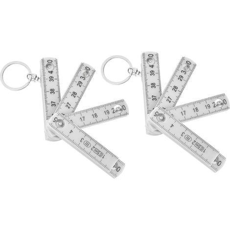 2 règles pliantes en ABS, portables, 0,5 m, avec anneau porte-clés, pour la menuiserie et la pose de carrelage, blanches (1/5)