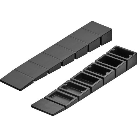 SOTECH Möbelkeile 75 x 15 mm schwarz zum Ausgleich bis 7,5 mm Höhenunterschieden mit Sollbruchstellen, 50er Set (1/5)