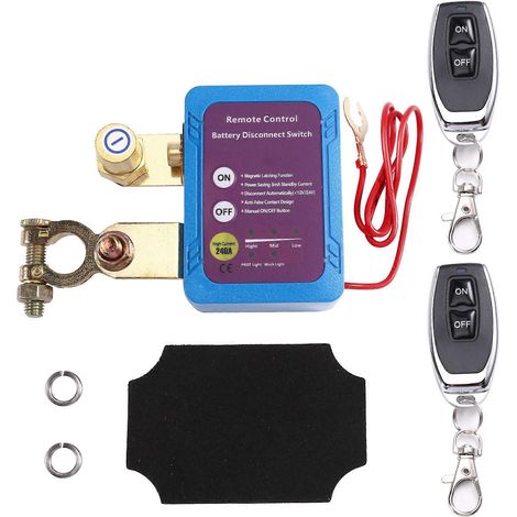 Interrupteur de déconnexion de batterie à distance 12 V/24 V 240 A, interrupteur d'arrêt automatique pour batterie de voiture ou de bateau (1/5)