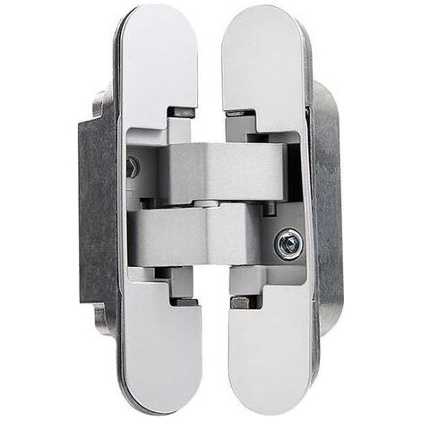 Charnière invisible pour portes, Lot de 2 charnières invisibles pour portes lourdes, charge de 40 kg, ouverture de 180º, zamak (1/4)