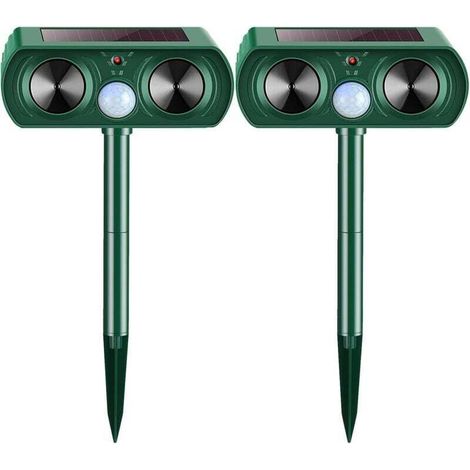 Solar-powered ultrasonic pest repeller for the garden, waterproof animal repeller, pack of 2 (1/4)