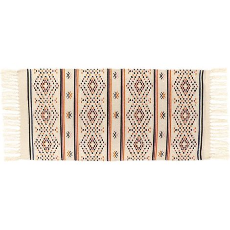 Puebla-Teppich, Baumwolle/Polyester/Viskose/Faserdruck, 45 x 90 cm – mehrfarbig – Trendy (1/3)