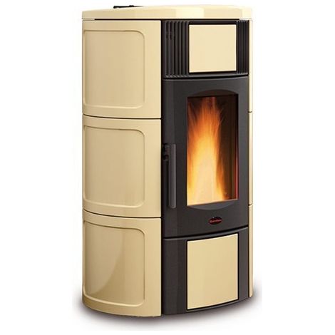 Extraflame – Poêle à granulés ventilé hydraulique débrayable 18.1 kW – Revêtement céramique – Volume de chauffe 519 m3 – Sortie des fumées arrière