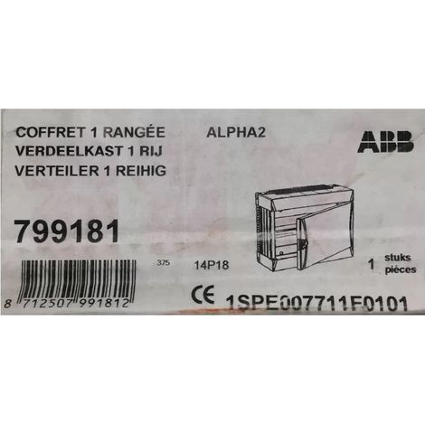 Abb 799181 - Scatola 1 fila 18 Moduli - Alpha2 - con Sportello - 1SPE007711F0101