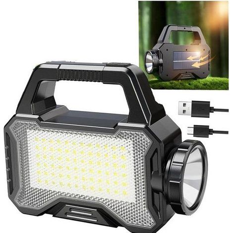 Lampe torche solaire de secours, lampe de camping LED solaire, batterie haute capacité pour charge r (1/4)