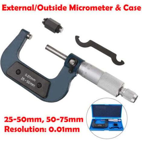 25-50 mm Métrique externe / Micromètre extérieur, mesure et boîtier (1/5)