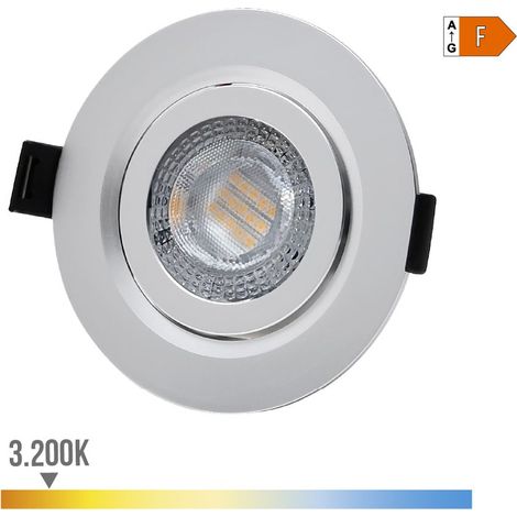 Downlight LED encastrable 9w 806lm ra80 3200k rond coloris Chrome ø9cm EDM (1/3)