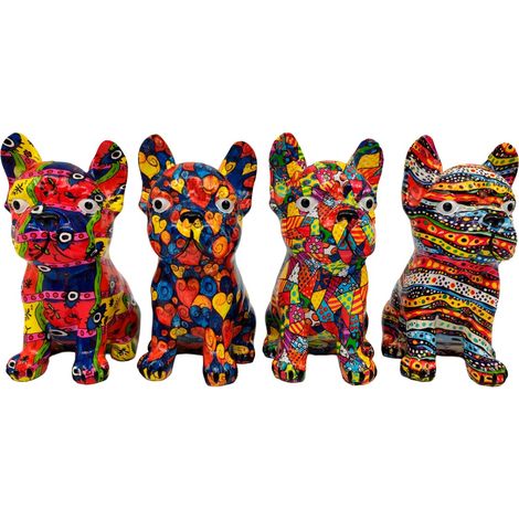 Statuina decorativa Pop Art a forma di cane, in resina, design moderno, ideale per casa e ufficio, regalo originale, 10 cm
