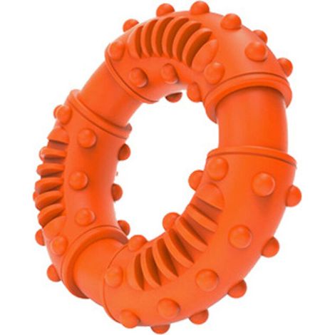 Jouets pour chien en caoutchouc naturel renouvelable GRS, jouets de dentition interactifs en forme de cercle, résistants aux morsures. (1/4)