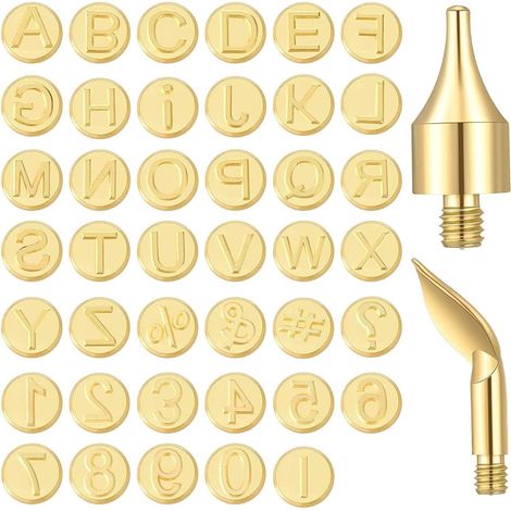 43pcs Ensemble de pointes en bois, lettre Ensemble de pointes en bois, y compris le numéro d'alphabet Symbole pour le brûleur à bois sculpture de bricolage bricolage (1/5)