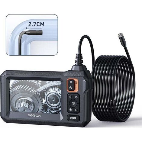 Caméra d'inspection endoscopique Industrielle, caméra d'égout endoscopique IPS 4,3", caméra Serpent étanche IP67 avec 8 lumières LED, câble Semi-Rigide de 5 m,de (1/4)