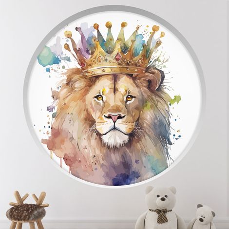 Stickers Trompe l'oeil Arche ronde Enfants - Roi lion - Diamètre 30 cm (1/4)